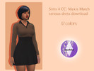 Sims 4 — Maxis Match serious dress for women. by FahrenSight — This CC is for women, comes in 12 colors, and is for teens