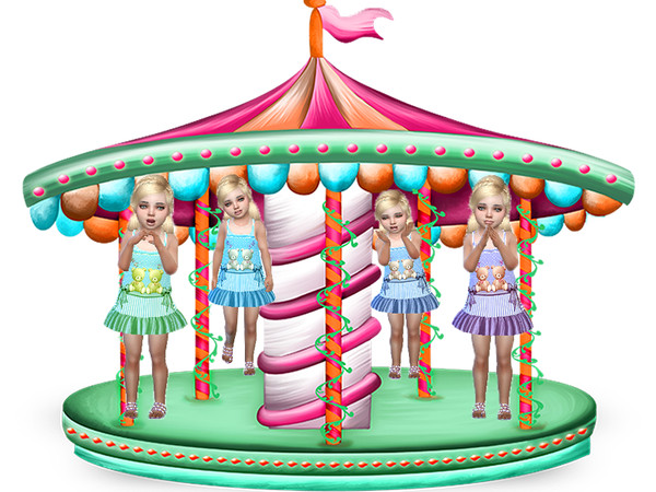 Sims 4 — Teddie toddler dress by TrudieOpp — Teddie sunny dress in 4 colors Base game