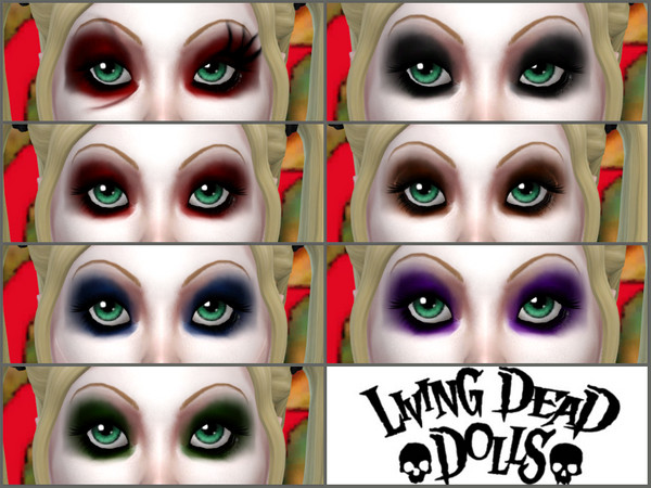 Sims 4 — House of 1000 Corpses Female Eyeshadow by minesims93 — makeup based in Living Dead Dolls eyeshadow with 7 swatch