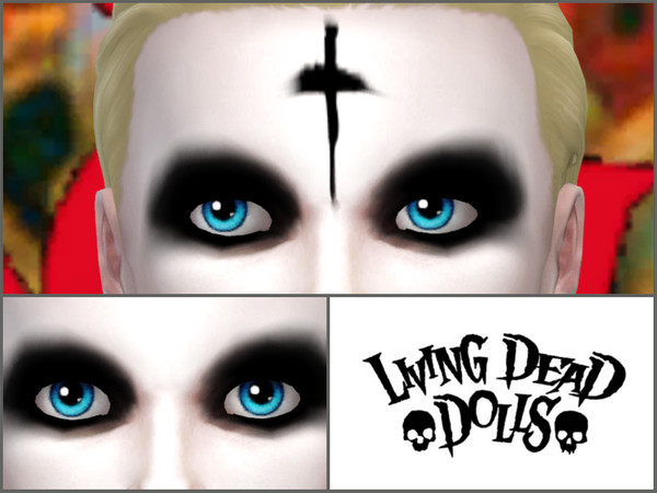 Sims 4 — House of 1000 Corpses Male Eyeshadow by minesims93 — makeup based in Living Dead Dolls eyeshadow with 2 swatch