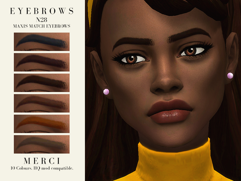 Sims 4 - Merci Eyebrows N28 by -Merci- - Maxis Match Eyebrows for both ge.....