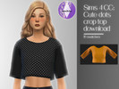Sims 4 — Cute dots crop top for women. by FahrenSight — This custom content comes in 15 colors. It is from teens to
