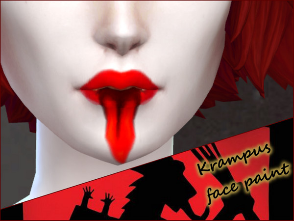 Sims 4 — Krampus lips paint by minesims93 — makeup krampus facial paint teen to elder custom thumbnail