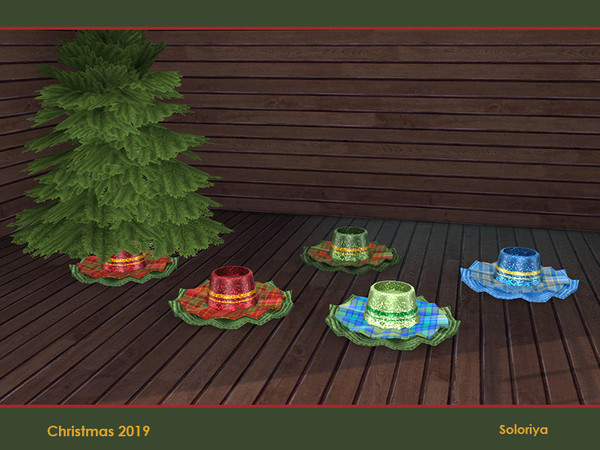 Sims 4 — Christmas 2019. Skirt by soloriya — Christmas tree skirt. Part of Christmas 2019 set. 4 color variations.