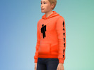 Sims 4 — Billie Eilish hoodie - Mesh needed by EddyMan — Billie Eilish hoodie (orange, black and white). Unisex, but can