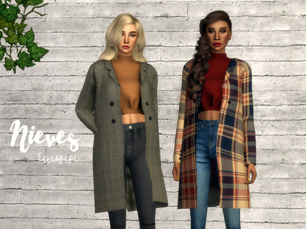 Sims 4 — Nieves  by laupipi2 — Hi guys! Are you ready for winter? Here is my new super comfy coat (you can find it as a