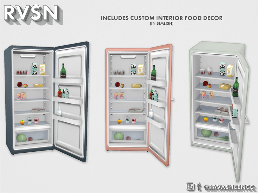 Rvsn Smeglish Mini Fridge Sims 4 Kitchen Sims 4 House Design Sims 4 ...