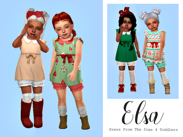 Sims 4 — Elsa - Toddler Dress - Recolor The Sims 4 Toddlers by HazelsCloset — This is a recolor of a toddler dress from