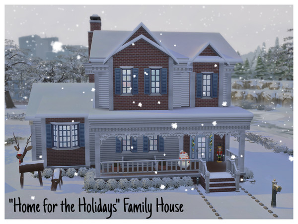 Sims 4 — Home for the Holidays - Family House by ChristineRose — A cozy, two bedroom and two-and-a-half bathroom home,
