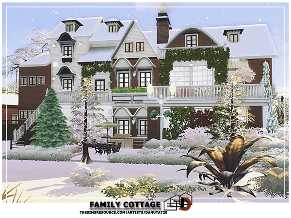Sims 4 — Family cottage by Danuta720 — Family home. Contains: 4 bedrooms 5 bathrooms Kitchen and dining room Economic