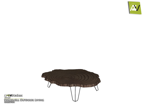 Sims 3 — Stockwell Wood Slab Coffee Table by ArtVitalex — - Stockwell Wood Slab Coffee Table - ArtVitalex@TSR, Dec 2019
