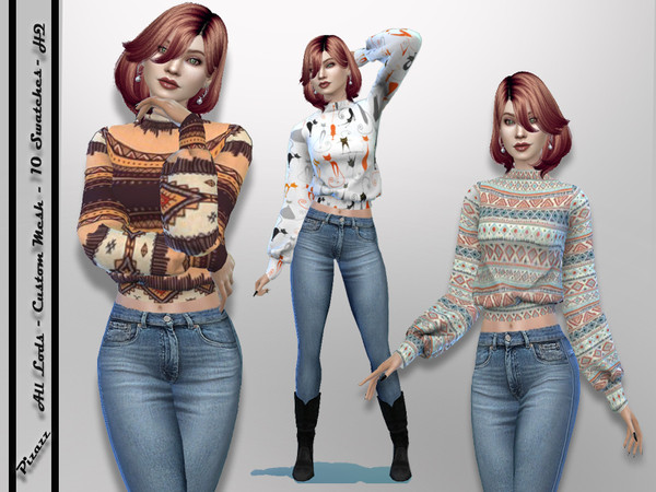 Sims 4 — Over Sized Shirt by pizazz — Over Sized Shirt (Teen up to elder) Custom Mesh -by me Base game Shirts are boho