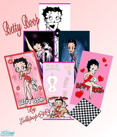 Sims 2 — Betty boop set by lollipop6969 — Betty Boop! This set has 6 walls and 1 floor.I hope you like and enjoy them!
