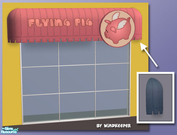 Sims 2 — Right Business Awning by Windkeeper — Right round end for Business Awning. Linked to Window Awning for fabric