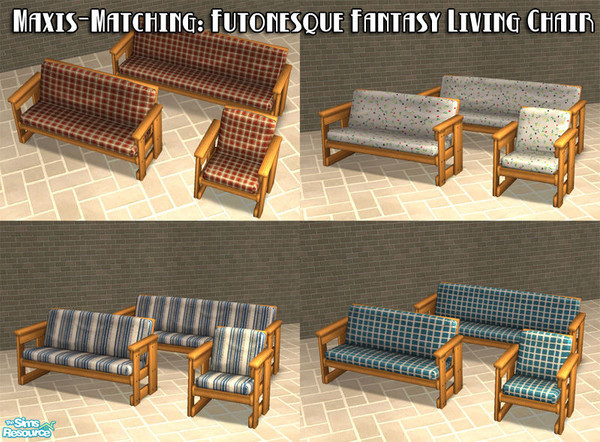 Sims 2 — Futonesque Fantasy Living Chair by BeOSBoxBoy — Maxis-matching - matches the Futonesque Fantasy Sofa