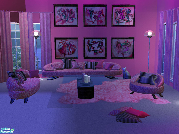 Sims 2 — Cheetah Girl Living by RockinRobin — Featuring the ultimate in cool, upscale living. Mesh can be found at
