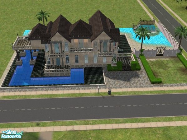 Sims 2 — Carzel Estates by Lanebran — Two level Estate with 3 bed rooms 2.5 bathrooms a large pool that starts from the