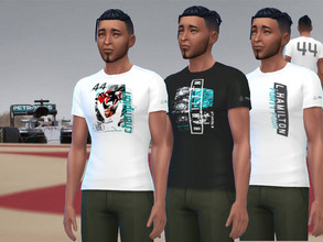 Sims 4 — Lewis Hamilton tee shirt collection by RJG811 — Lewis Hamilton 6 times Formula 1 World champion Tee shirt