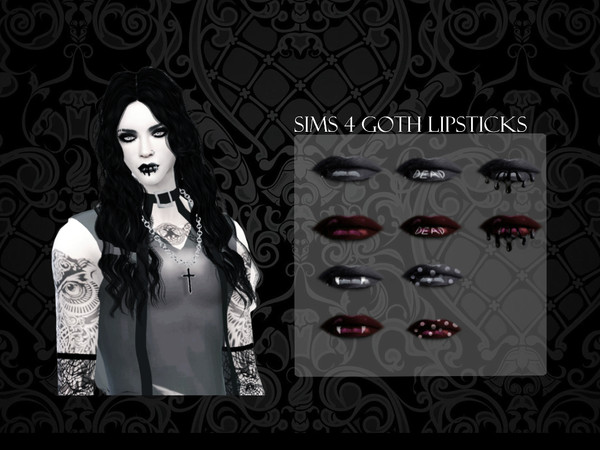 Sims 4 — [Spacebaba] Goth Lipsticks by Spacebaba — -TS4 -All gender -Teen to Elder -Lipstick Category