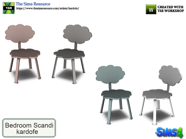 Sims 4 — kardofe_Bedroom Scandi_Chair by kardofe — Child seat with backrest and cloud-shaped seat, in four colour options