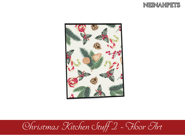 Sims 4 — Christmas Kitchen Stuff II - Floor Art {Mesh Required} by neinahpets — A Christmas floor art piece.