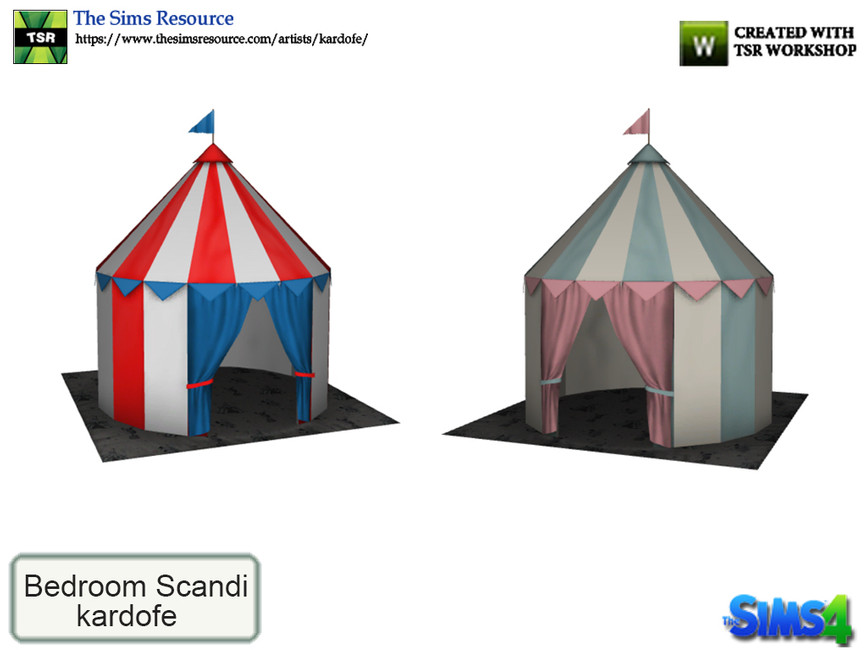 The Sims Resource kardofe_Bedroom Scandi_Circus tent