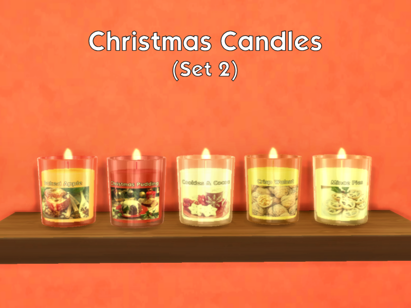 The Sims Resource WaxSim Candles Christmas Candles (Set 2) [MESH