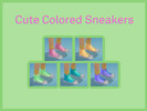 Sims 4 — Cute Colored Sneakers by UnstableMystery — Comes in 5 bright colours, you can wear them mismatched too so thats