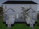 Sims 4 — Traditional White Townhouse by monkey_face — This traditional and simple townhouse features two units. Each unit