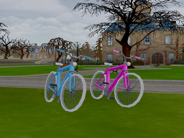 Sims 4 — Pink and Blue Bike by camikaplan2 — I really wanted a pink bike, so I made both a pink and blue bike with white