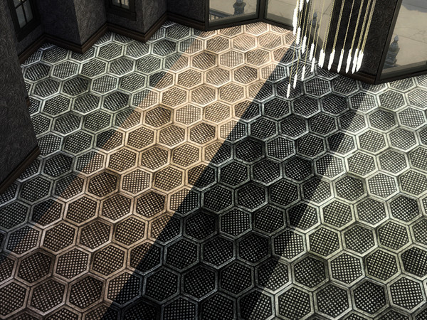 Sims 4 — Hexagonal MetalFloor by Collevista — Hexagonal MetalFloor, 3 shades, made by Collevista