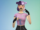 Sims 4 — Aesthetic Cat Top by brokenmind — An aethetic cat top with ,,I don't care'' on it