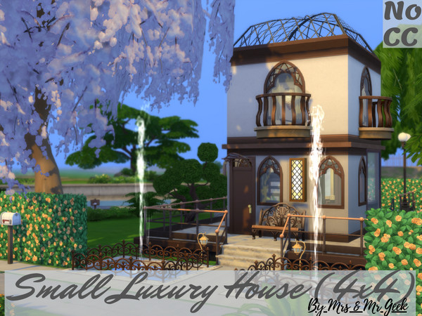 Sims 4 — Small Luxury House (4x4) by Mrs__Mr_Geek — Maybe the smaller house we can make for two sims with all facilities.