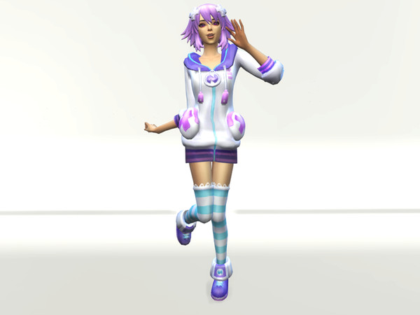 Sims 4 — Hyperdimension Neptunia: Neptune's Outfit set by Chikura — This set contains Neptune's dress and shoes from the
