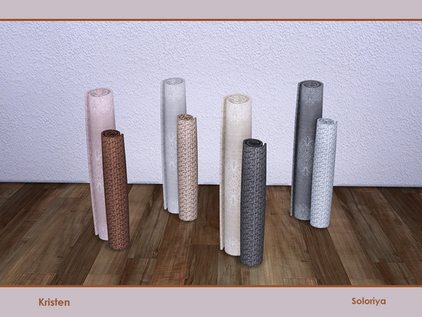 Sims 4 — Kristen, part 2. Rugs by soloriya — Two rugs in one mesh. Part of Kristen, part 2 set. 4 color variations.