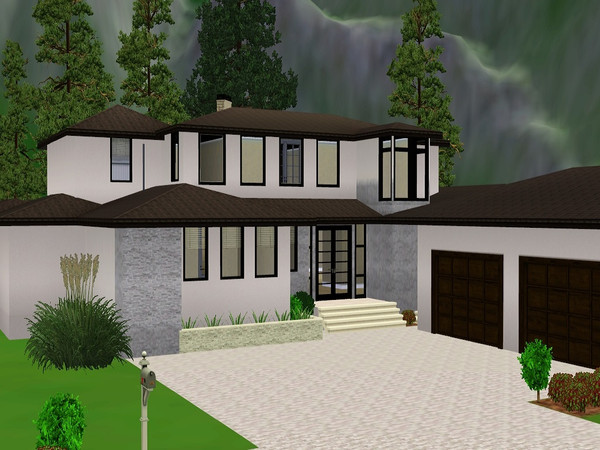 Sims 3 — Covington by jparham2 — This modern contemporary home features 4 bedrooms, 5 bathrooms, media room, open floor