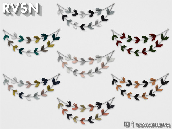 Sims 4 — Good Point Arrow Garland - Bar Cart by RAVASHEEN — This garland makes an excellent point - it's time to get the