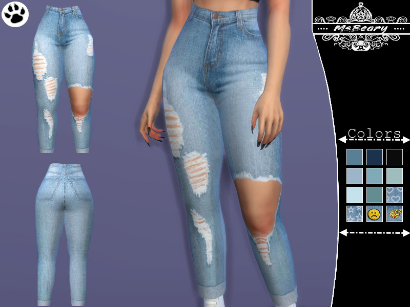 MsBeary's High-waisted Ripped Jeans