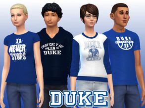 Sims 4 — Duke Blue Devils Collection by RJG811 — Duke Blue Devils Collection Female Tee Shirt Female Sweatshirt Male Tee