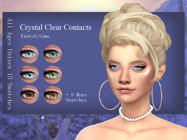 Sims 4 — [WintefySims] EYES 01 - Crystal Clear Contacts by Wintefy — Suitable Eyes for realistic Sims. All ages, Unisex,