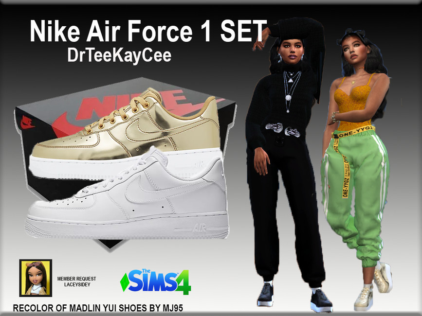 انمي احمر The Sims Resource - Nike Air Force 1 Set - NEEDS MESH انمي احمر