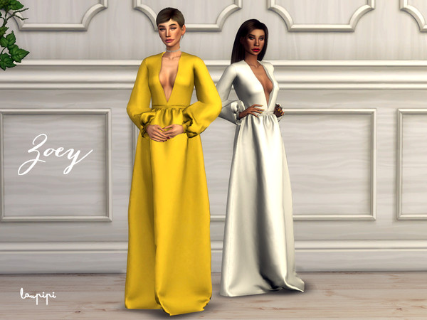 Sims 4 — Zoey by laupipi2 — Say hello to this new dress inspired by Zoey Deutch's dress for the Golden Globes New mesh,