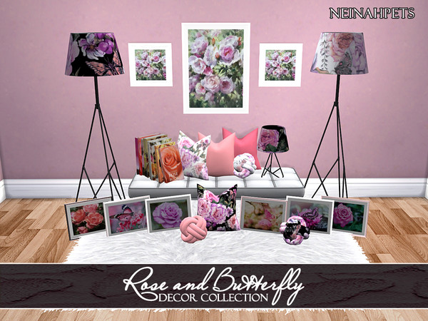 Sims 4 — Rose and Butterfly Decor Collection {Mesh Required} by neinahpets — A lovely decor accent set to accompany the