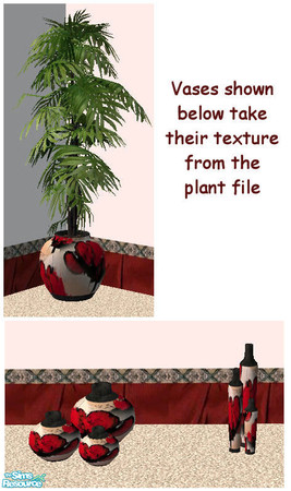 Sims 2 — TC 70 Living Room - Plant  by jennikj — This is a recolor using Texture Challenge 70 - The vases in the picture