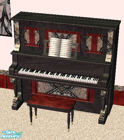 Sims 2 — TC 70 Living Room - Piano by jennikj — This is a recolor using Texture Challenge 70
