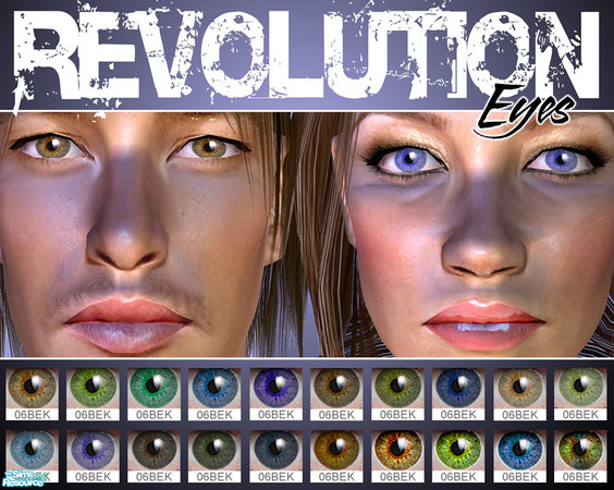 Sims 2 — Revolution Eyes by 06bek — A set of 20 eyes with a mix of realistic, dark and un-natural colours.