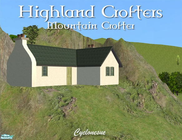 Sims 2 — Mountainside Crofter - furnished starter by Cyclonesue — A fully furnished 1 bedroom starter.