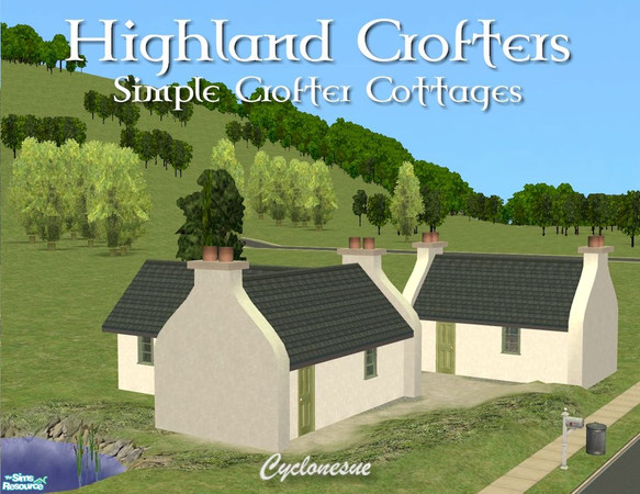 Sims 2 — Highland Crofter Cottages - furnished starter by Cyclonesue — 