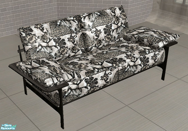 Sims 2 — TC 70 Black Silk loveseat by H3wwy — Texture challenge 70, a classy modern room to please your metropolitan Sims