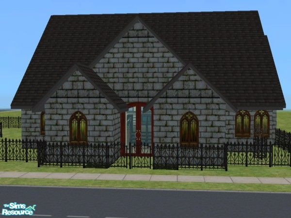Sims 2 — Capel Bach by cariadbach — Capel Bach is a converted chapel. It has kept a wealth of its original features,